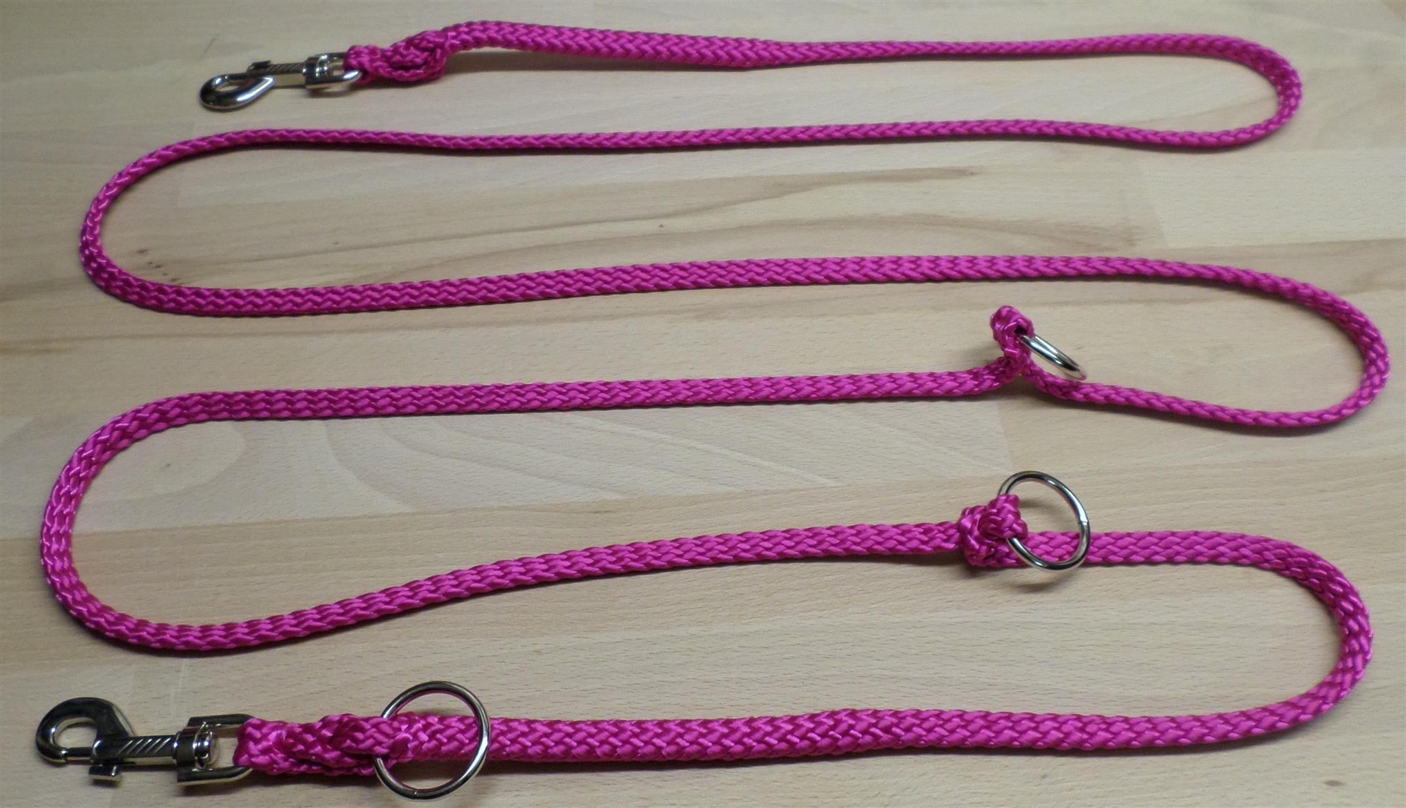 Hondenriem roze 3 meter drievoudig verstelbaar